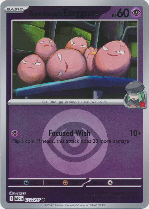Ascended Heroes - 077/217 - Team Rocket's Exeggcute - Energy Reverse Holo