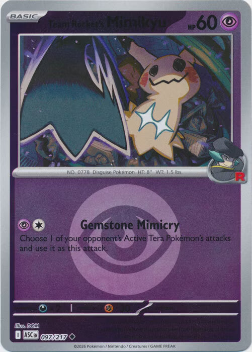 Ascended Heroes - 097/217 - Team Rocket's Mimikyu - Energy Reverse Holo