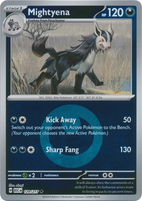 Ascended Heroes - 129/217 - Mightyena - Energy Reverse Holo