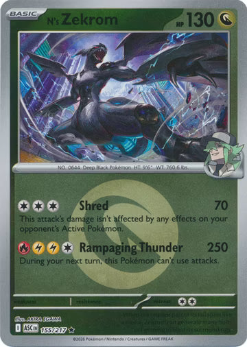 Ascended Heroes - 155/217 - N's Zekrom - Energy Reverse Holo