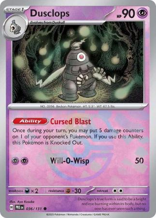 Prismatic Evolutions - 036/131 - Dusclops - Master Ball Reverse Holo
