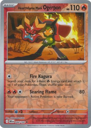 Destined Rivals - 044/182 - Hearthflame Mask Ogerpon - Reverse Holo