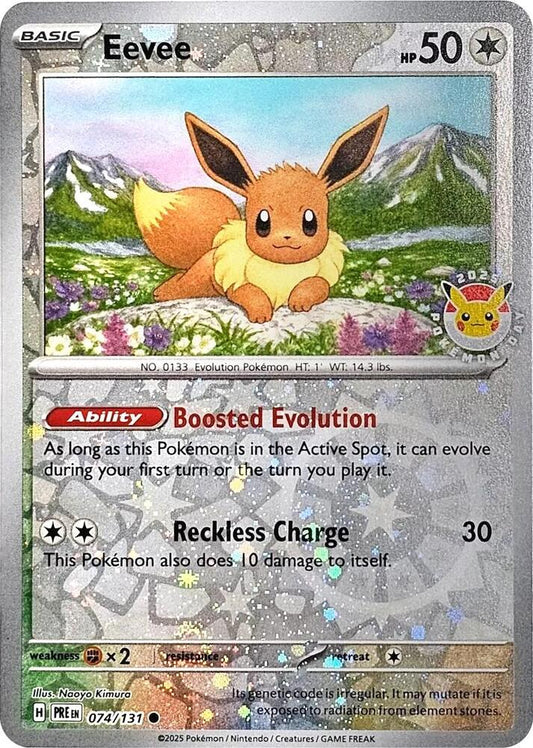 Prismatic Evolutions - 074/131 - Eevee (Sealed) (2025 Stamped)