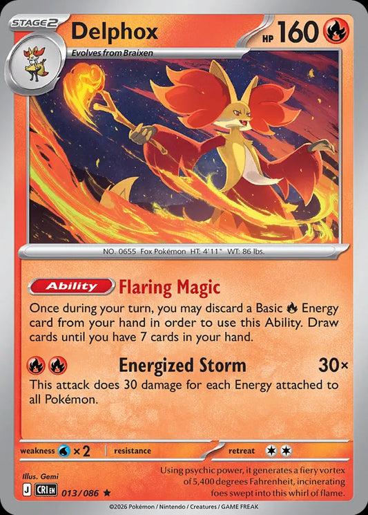 Chaos Rising - 013/086 - Delphox - Holo