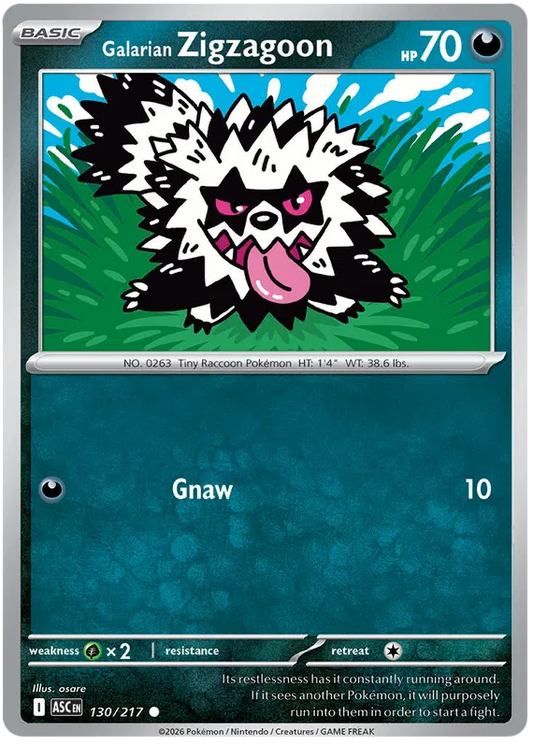 Ascended Heroes - 130/217 - Galarian Zigzagoon