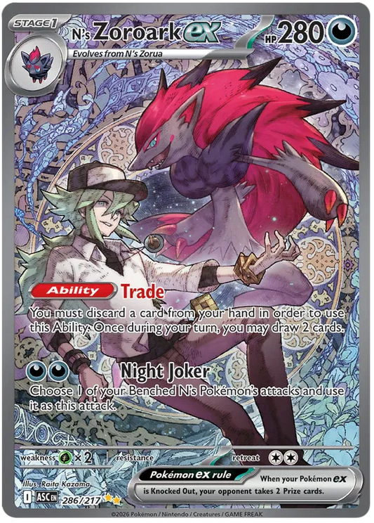 Ascended Heroes - 286/217 - N's Zoroark ex