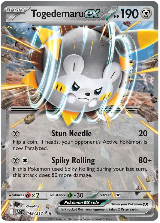Ascended Heroes - 149/217 - Togedemaru ex