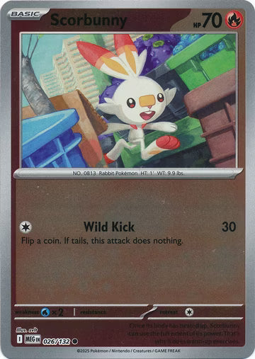 Mega Evolution - 026/132 - Scorbunny - Reverse Holo