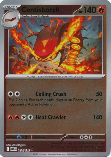 Mega Evolution - 030/132 - Centiskorch - Reverse Holo
