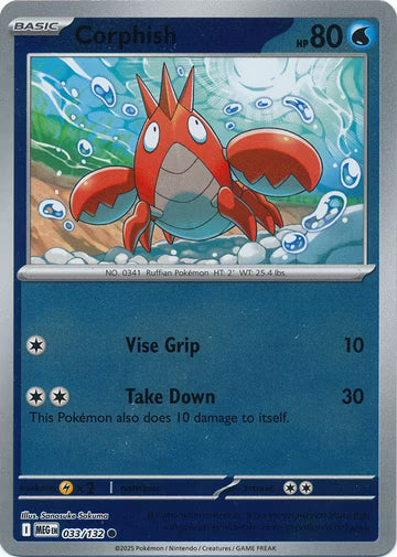 Mega Evolution - 033/132 - Corphish - Reverse Holo