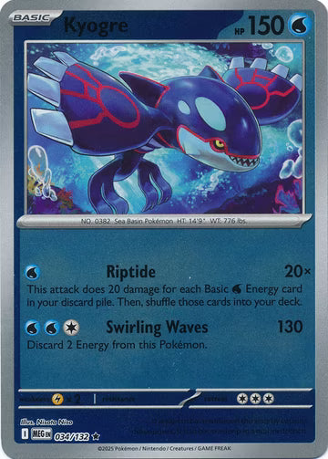 Mega Evolution - 034/132 - Kyogre - Reverse Holo