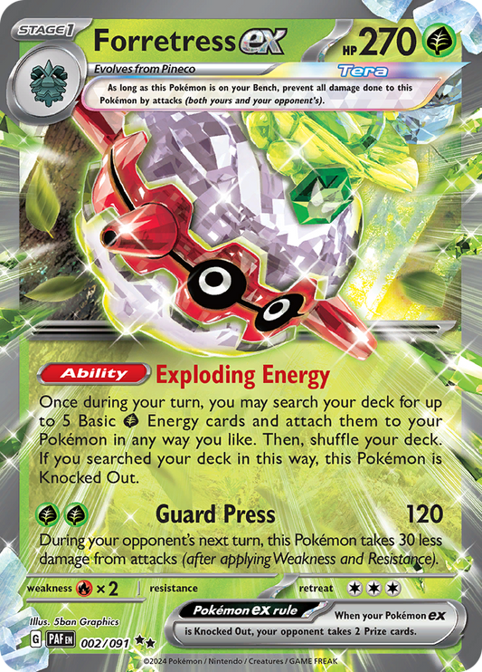 Paldean Fates - 002/091 - Forretress ex
