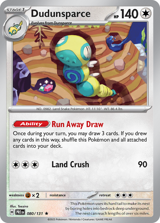 Prismatic Evolutions - 080/131 - Dudunsparce - Holo