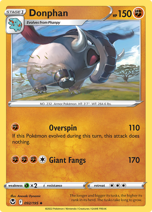 Silver Tempest - 092/195 - Donphan
