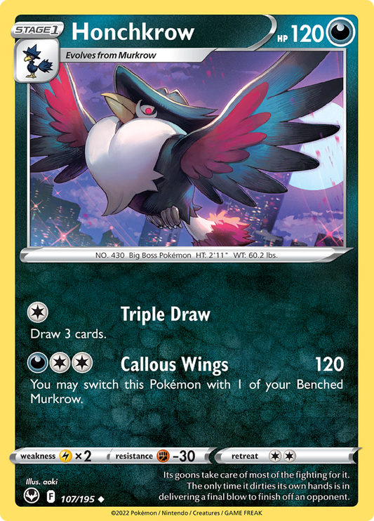 Silver Tempest - 107/195 - Honchkrow