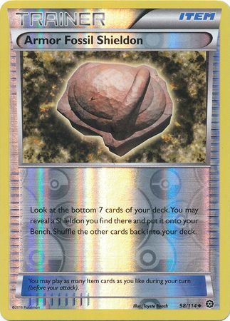 Steam Siege - 098/114 - Armor Fossil Shieldon - Reverse Holo