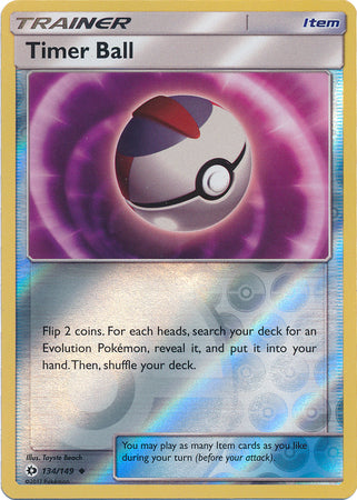 Sun & Moon - 134/149 - Timer Ball - Reverse Holo