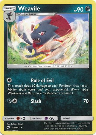 Burning Shadows - 086/147 - Weavile
