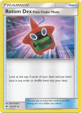 Burning Shadows - 122/147 - Rotom Dex Poké-Finder Mode