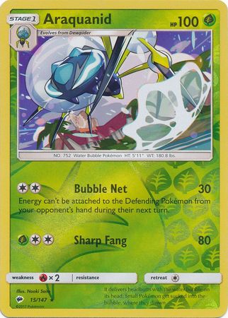 Burning Shadows - 015/147 - Araquanid - Reverse Holo