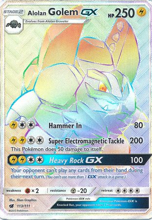 Crimson Invasion - 113/111 - Alolan Golem GX