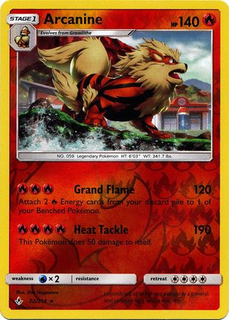 Unbroken Bonds - 022/214 - Arcanine - Reverse Holo