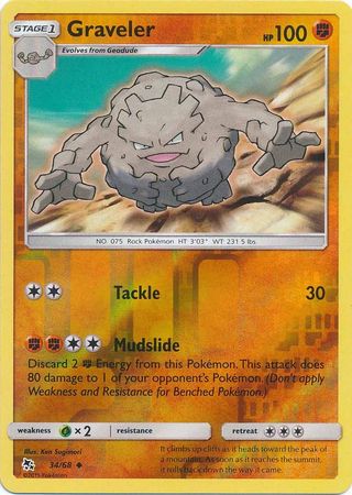 Hidden Fates - 034/068 - Graveler - Reverse Holo