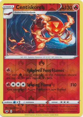 Sword & Shield - 039/202 - Centiskorch - Reverse Holo