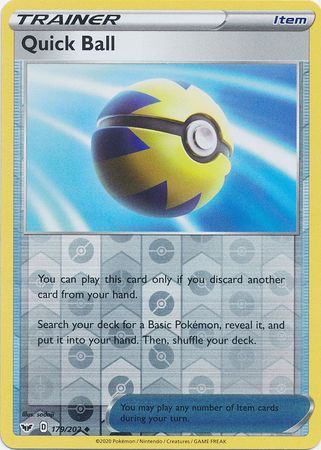 Sword & Shield - 179/202 - Quick Ball - Reverse Holo