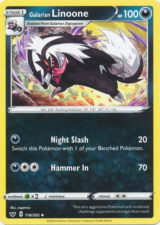 Sword & Shield - 118/202 - Galarian Linoone