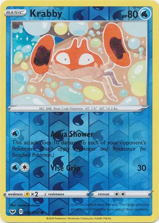 Sword & Shield - 042/202 - Krabby - Reverse Holo
