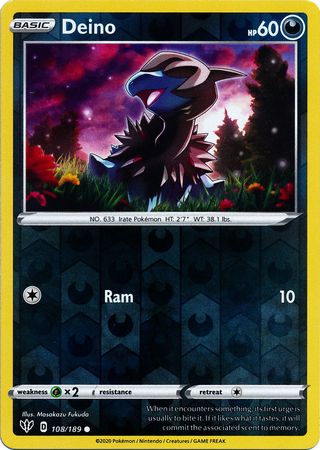 Darkness Ablaze - 108/189 - Deino - Reverse Holo