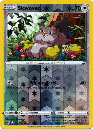 Darkness Ablaze - 152/189 - Skwovet - Reverse Holo