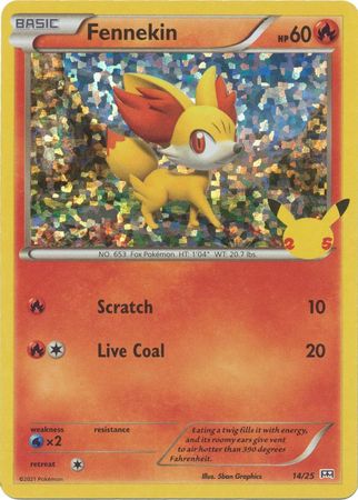 McDonald's 25th Anniversary - 14/25 - Fennekin - Holo