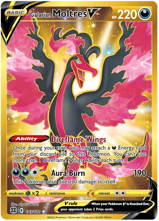 Brilliant Stars - 183/172 - Galarian Moltres V (Gold)