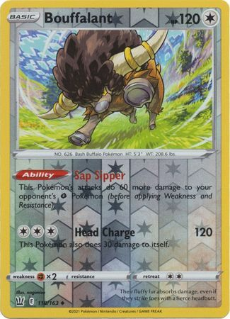 Battle Styles - 118/163 - Bouffalant - Reverse Holo