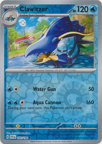 Scarlet & Violet - 050/198 - Clawitzer - Reverse Holo