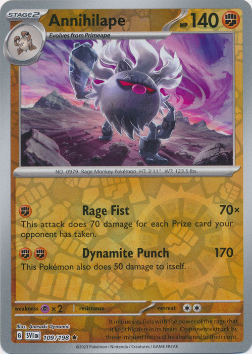 Scarlet & Violet - 109/198 - Annihilape - Reverse Holo