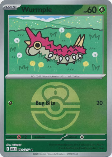 Ascended Heroes - 011/217 - Wurmple - Ball Reverse Holo