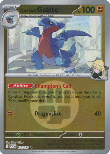 Ascended Heroes - 110/217 - Cynthia's Gabite - Energy Reverse Holo