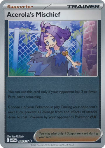 Ascended Heroes - 180/217 - Acerola's Mischief - Reverse Holo