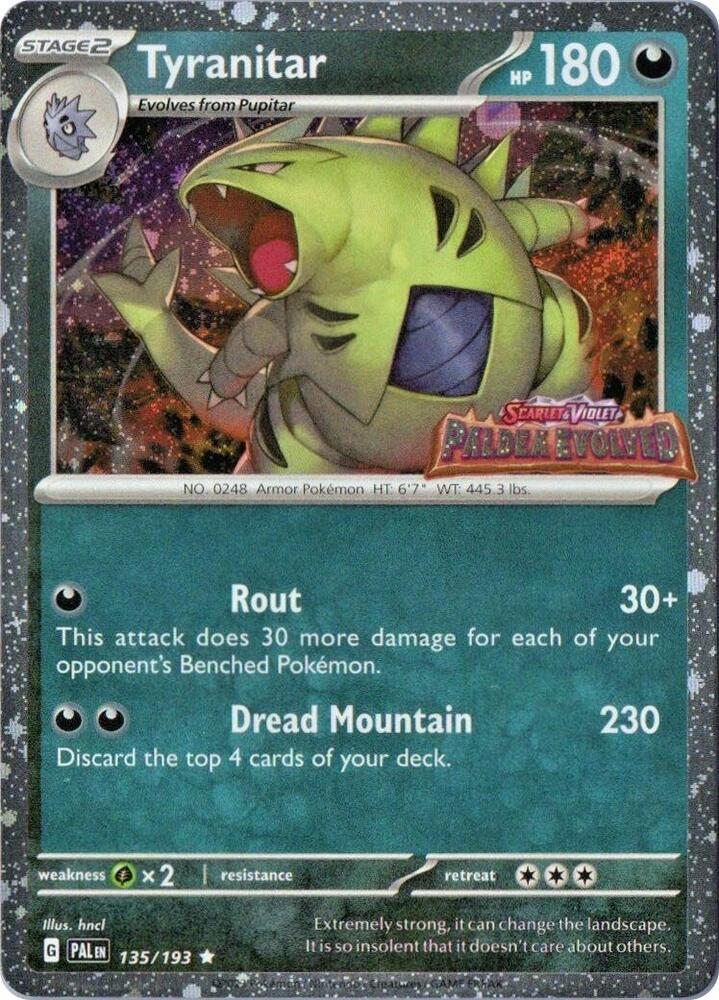 PAL - 135/193 - Tyranitar - Cosmos Holo (Stamped)