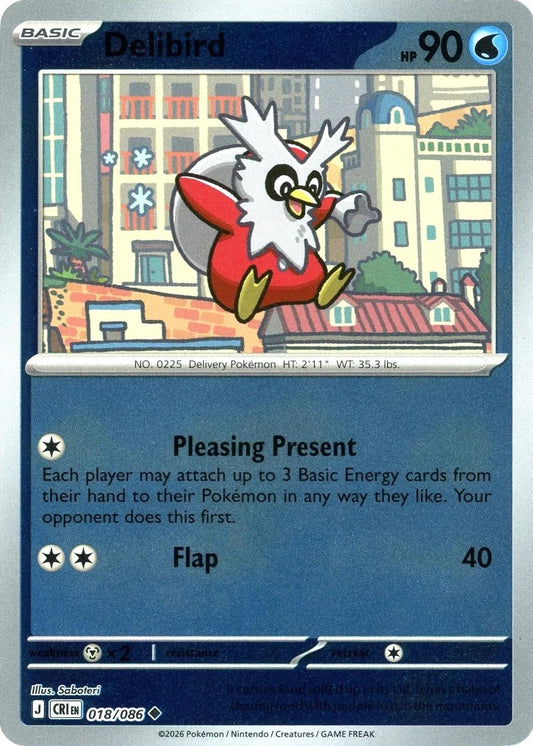 Chaos Rising - 018/086 - Delibird - Reverse Holo
