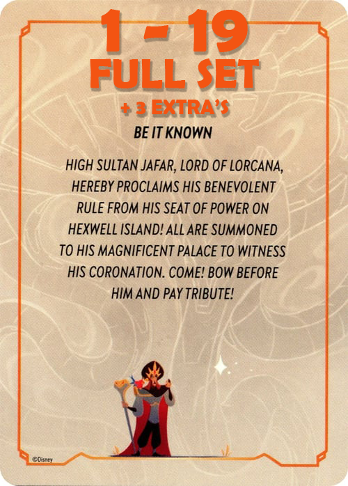 Reign Of Jafar - Lore Book - 19 Lore Story Cards / 3 Art Cards