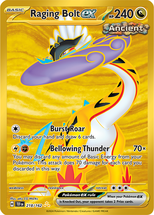 Temporal Forces - 218/162 - Raging Bolt ex (Gold)