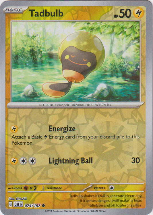 Obsidian Flames - 074/197 - Tadbulb - Reverse Holo