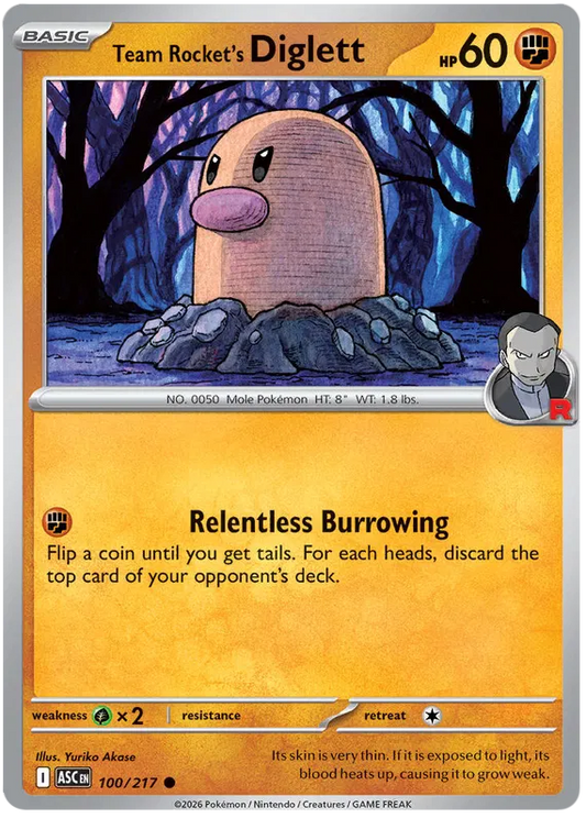 Ascended Heroes - 100/217 - Team Rocket's Diglett