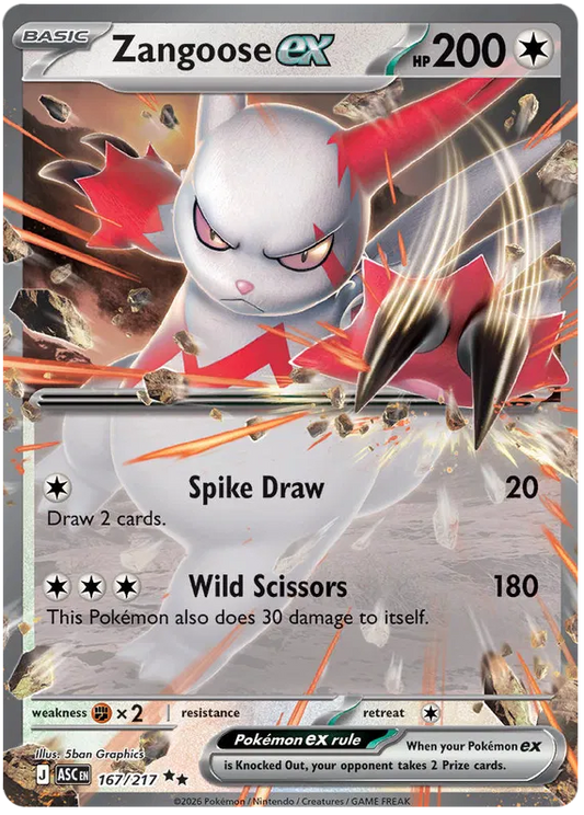 Ascended Heroes - 167/217 - Zangoose ex