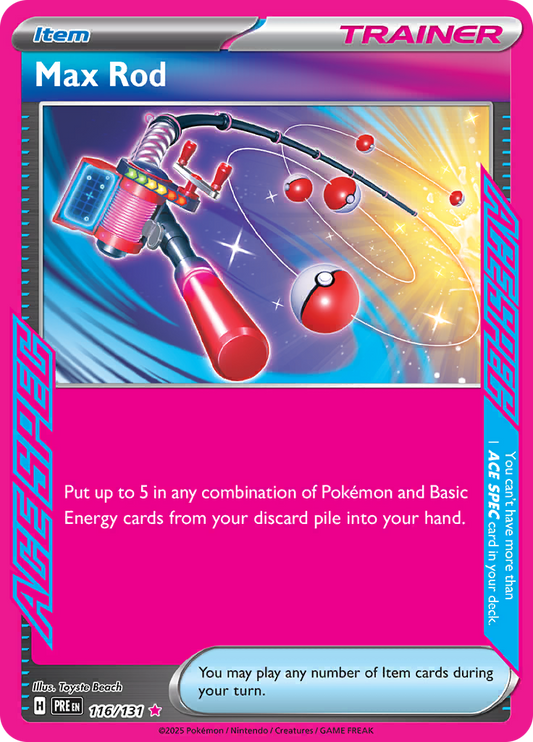 Prismatic Evolutions - 116/131 - Max Rod - Ace Spec