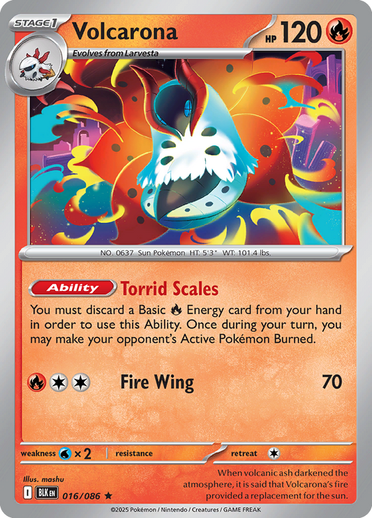 Black Bolt - 016/086 - Volcarona - Holo